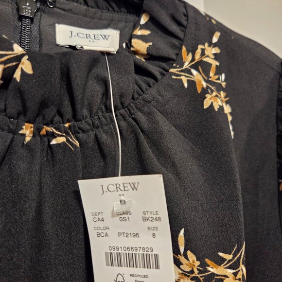 J Crew Floral Printed Ruffle Neck Shift Dress - Picture 3 of 4